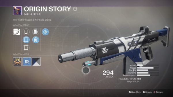 Destiny 2 origin story auto rifle destiny 2
